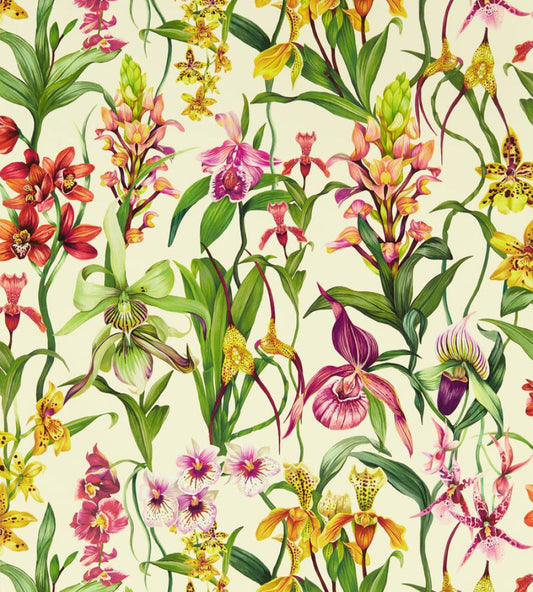 Kalina Wallpaper by Harlequin Parchment / Forest / Azalea