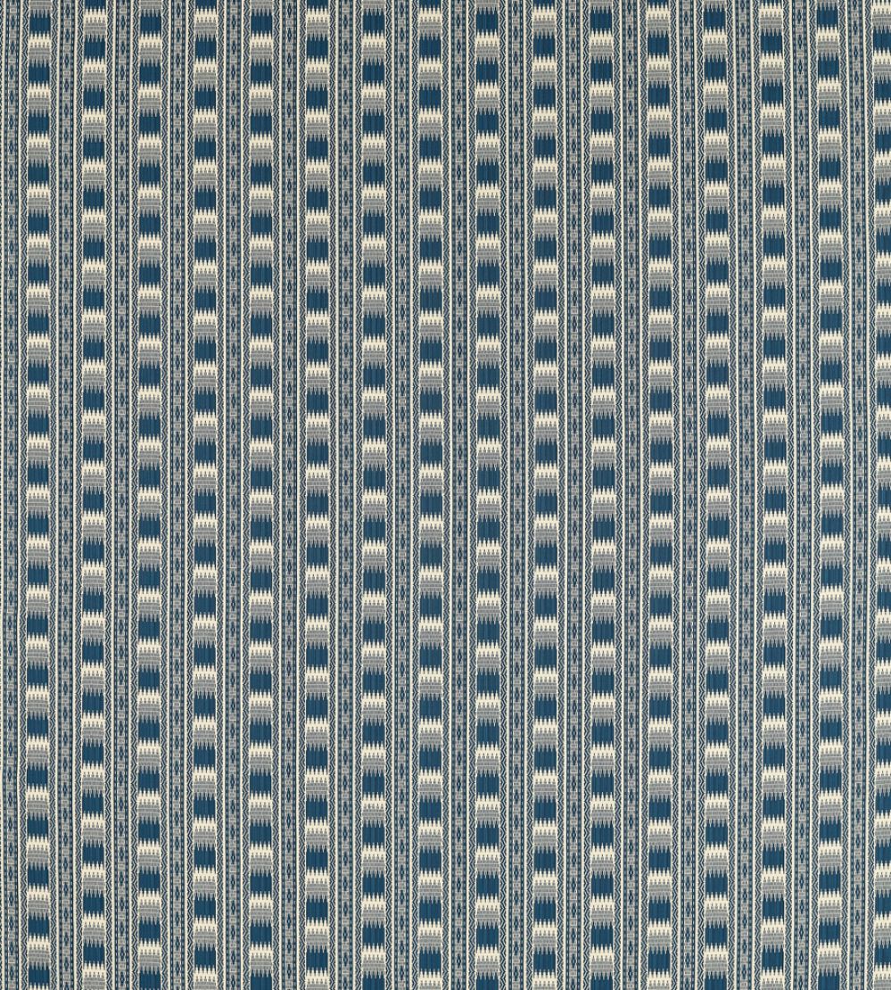 Kasuri Stripe Fabric by Zoffany Mazarine Blue