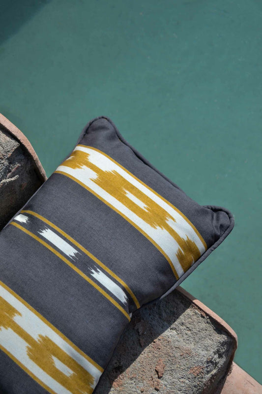 Kente fabric by Coordonné in Black, shown in a styled room