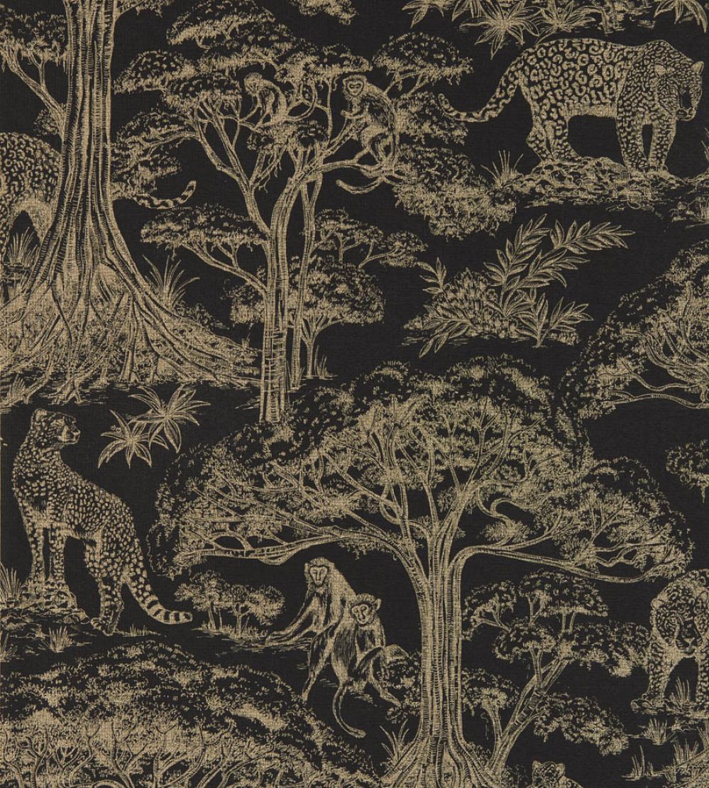 Kisumu Wallpaper by Clarke & Clarke Noir/Luxe