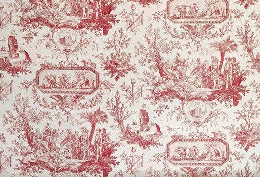La Bastille Toile Rouge fabric by Charles Burger
