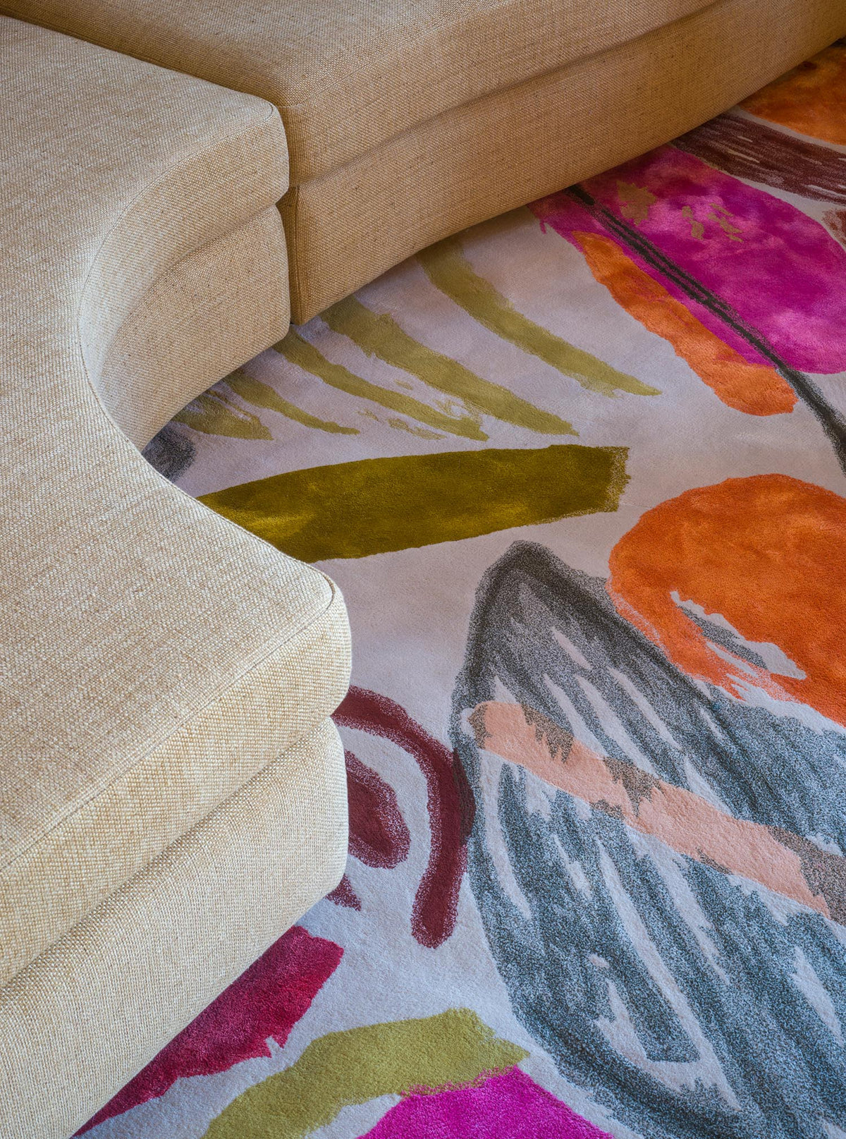 La Toile du Peintre Rug by Pierre Frey shown in a room setting (view 2)