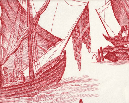 Lafayette Toile Corail fabric by Charles Burger