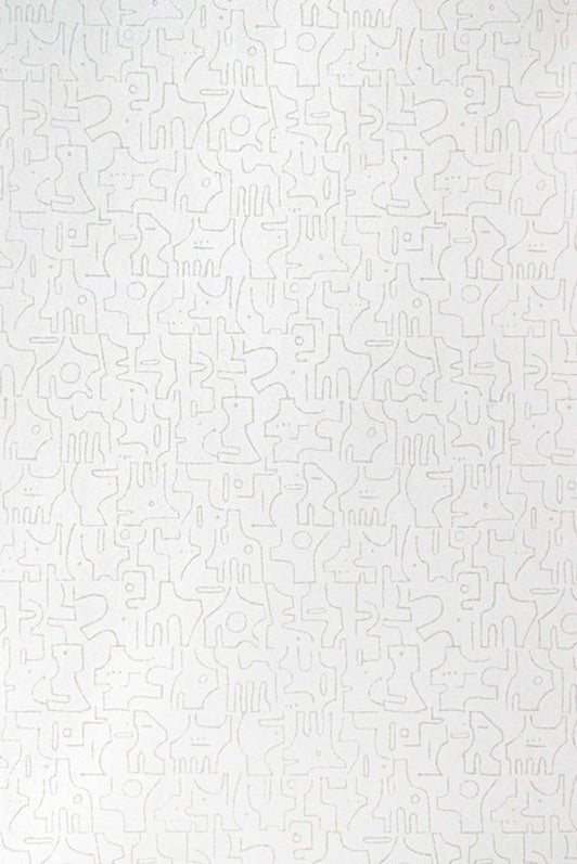 Rune Wallpaper by Kerry Joyce in Taupe on Off-White