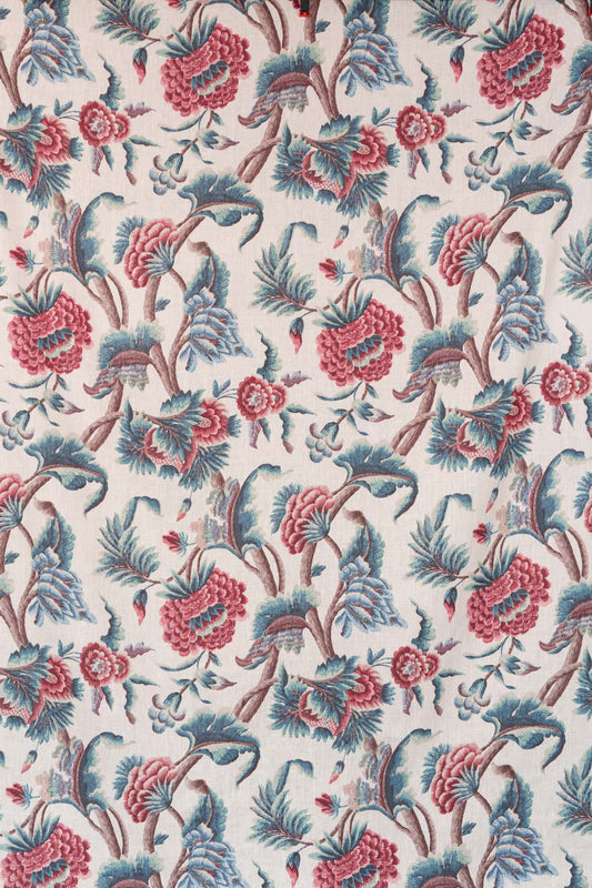 Latimer Fabric by Jean Monro in Teal Rose