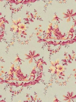 Le Chariot Chinois Wallpaper by Le Manach in Vert du Nil (LP100002)