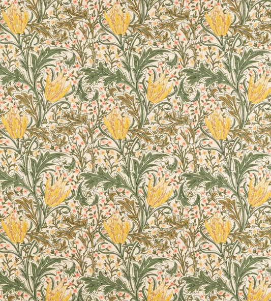 Lent Lily Embroidery Fabric by Morris & Co Artichoke/Weld