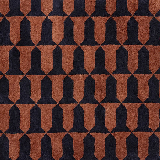 Les Blasons Tuft Main Rug by Le Manach in Brun/Bleu (LT100001)