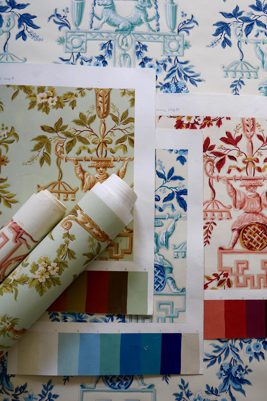 Les Lions Fabric by Le Manach shown in a room setting (view 1)