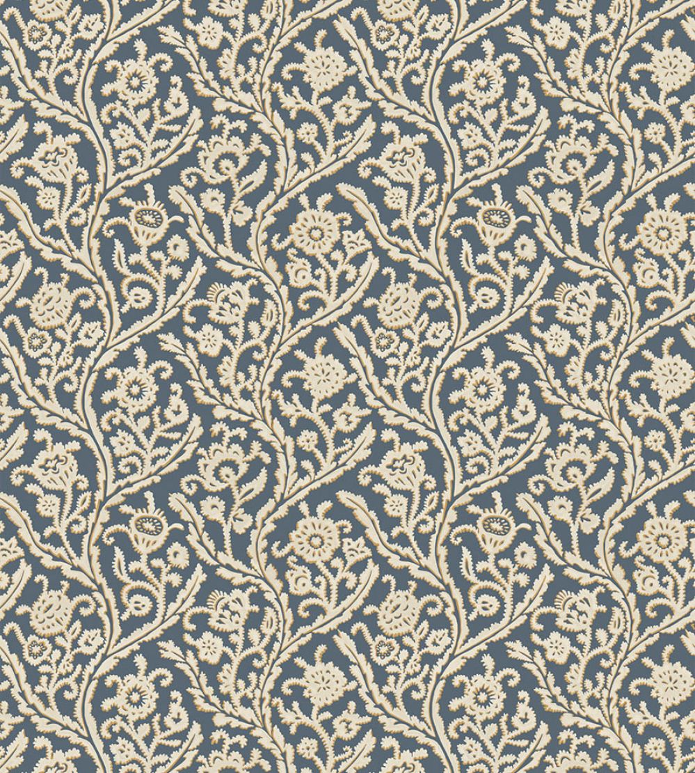 Letti Wallpaper by Josephine Munsey Navy and Mustard