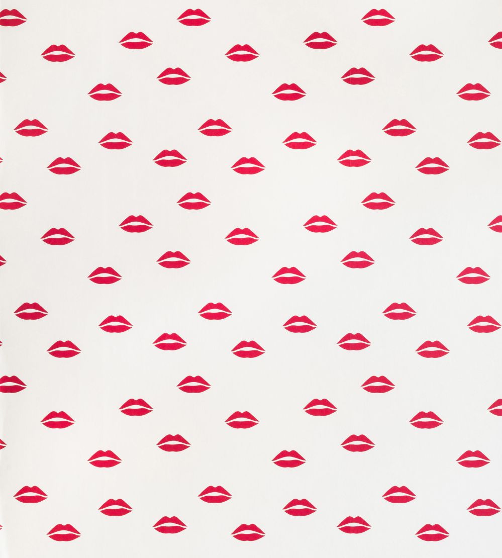 Lips Wallpaper by Barneby Gates Red on Cream