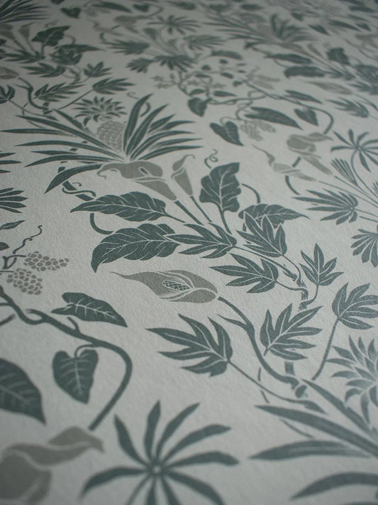 Little Botanize Wallpaper by Divine Savages in Historic Sage, pattern swatch