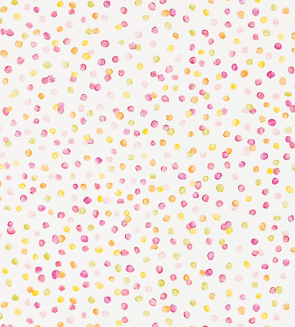 Lots Of Dots Wallpaper by Scion Blancmange / Rasberry / Citrus