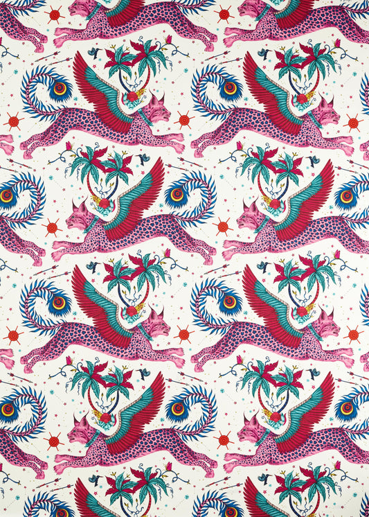 Lynx Magenta fabric by Clarke & Clarke