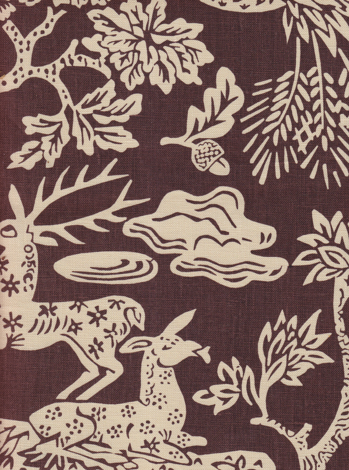 Magic Garden Reverse Brown on Tan fabric by Quadrille