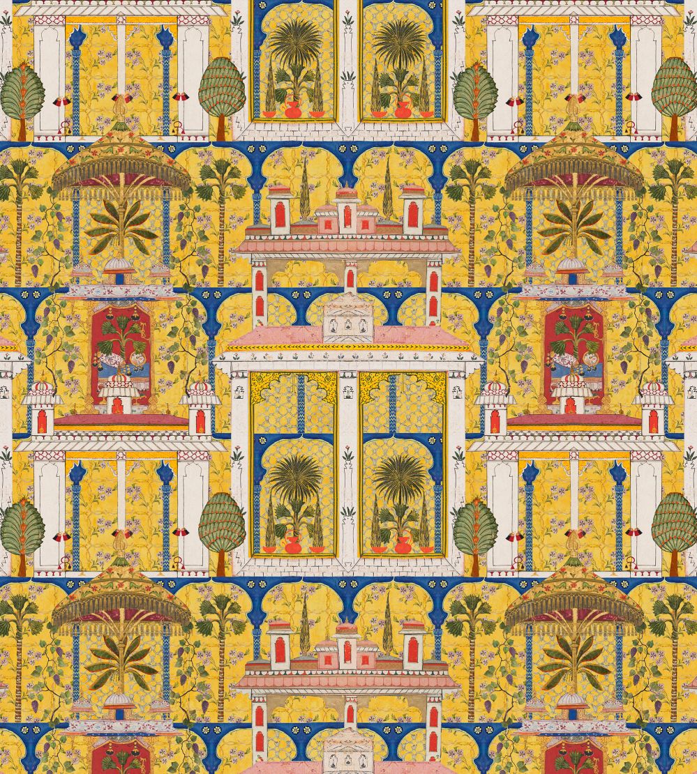 Majorelle Garden Wallpaper by MINDTHEGAP Yellow/Blue