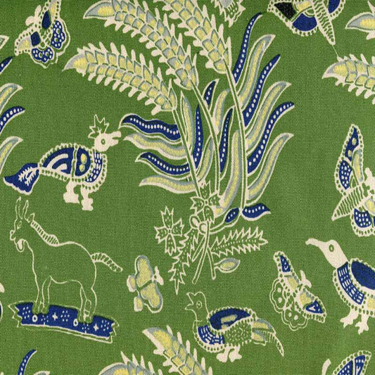 Malay Batik Mount Desert Green fabric by China Seas
