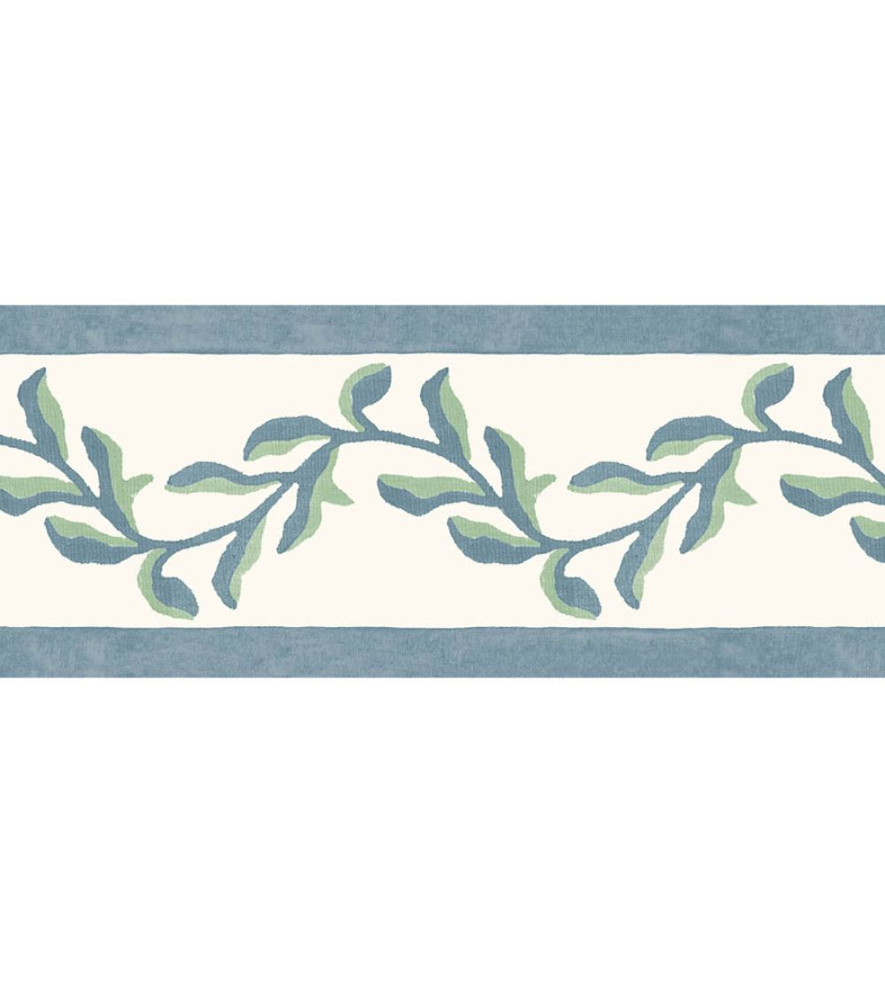 Mariana Floral Border Wallpaper by DADO Blue and Green