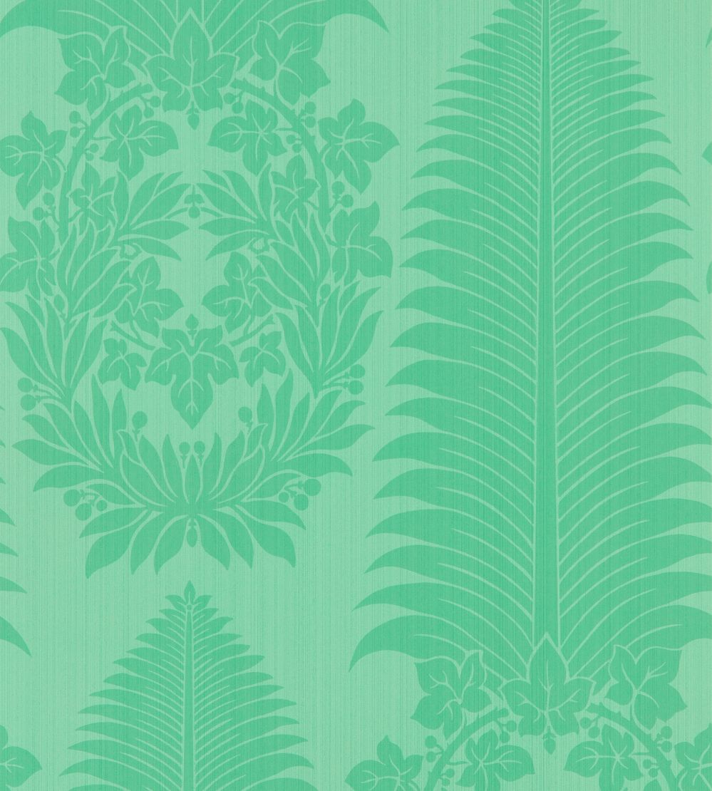 Marsden's Palm Damask Wallpaper by Zoffany Pale Poisen