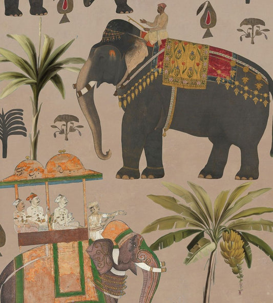 The Procession Wallpaper by MINDTHEGAP Taupe