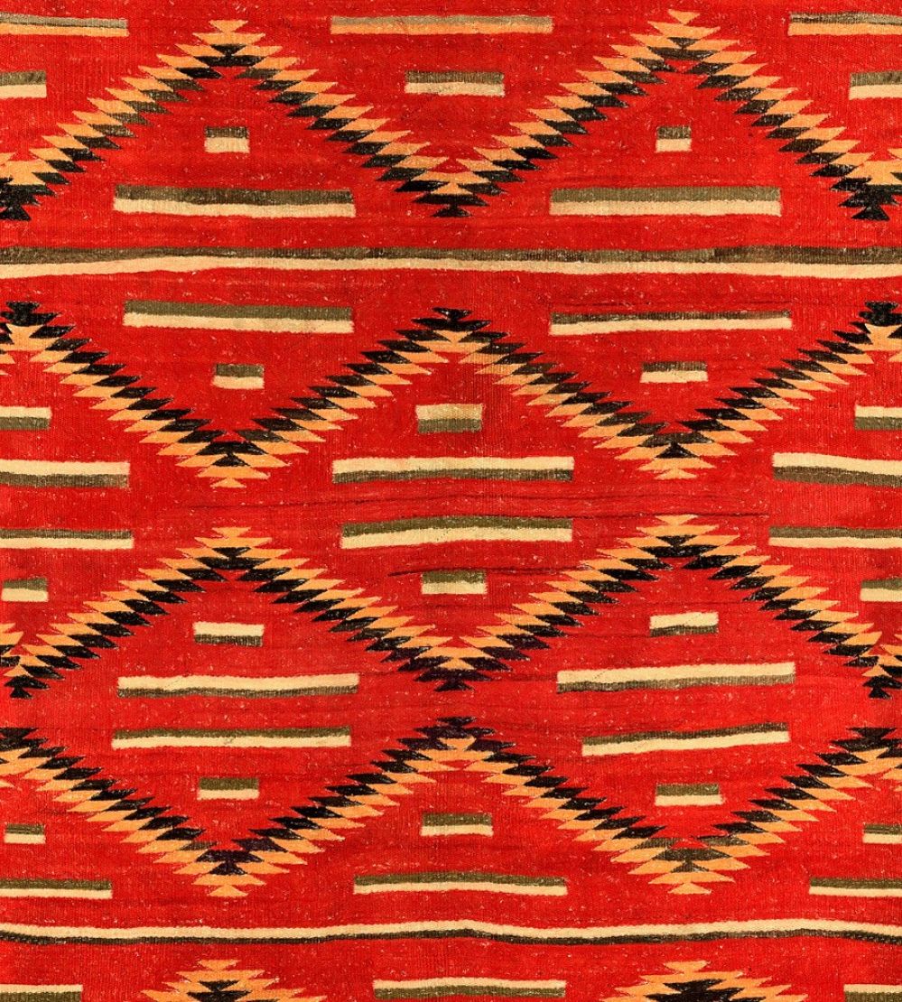 Eye Dazzler Navajo Fabric by MINDTHEGAP Red