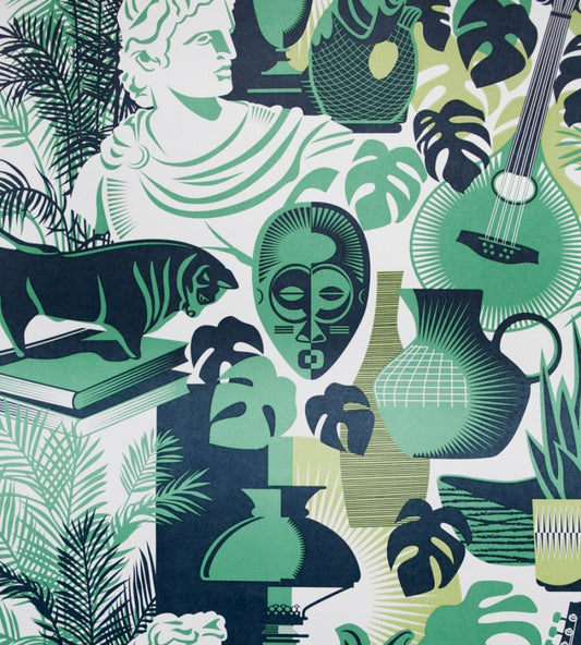 Art Room Wallpaper by Mini Moderns Coach Emerald