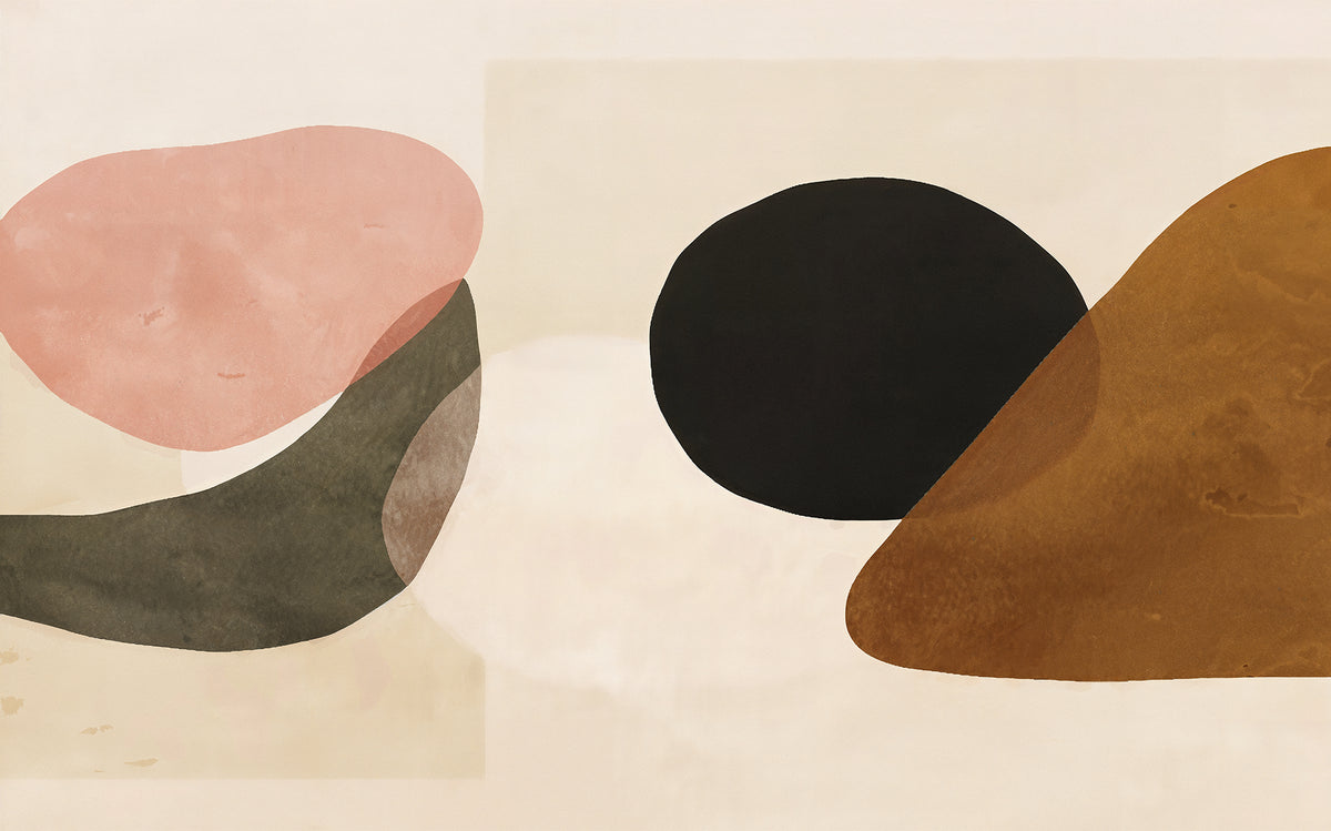 Modern Shapes Beige mural by Rebel Walls