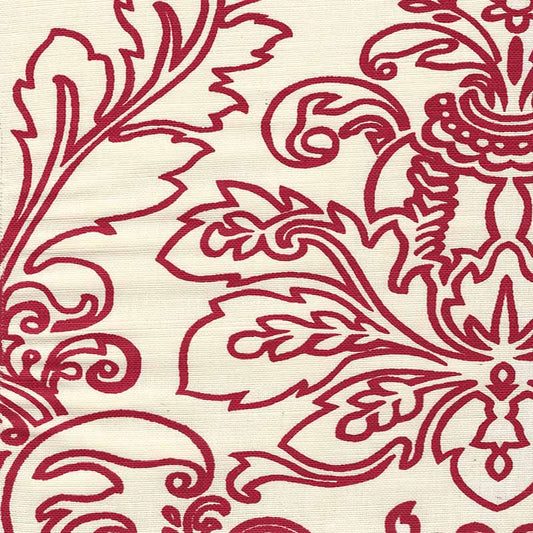 Monty Outline Dark Red fabric by Quadrille