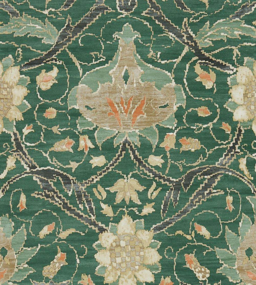 Montreal Wallpaper by Morris & Co Forest/Teal