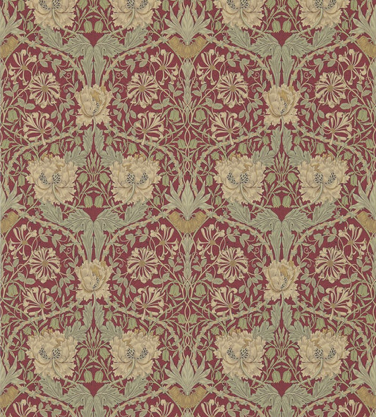 Honeysuckle & Tulip Wallpaper by Morris & Co Red/Gold