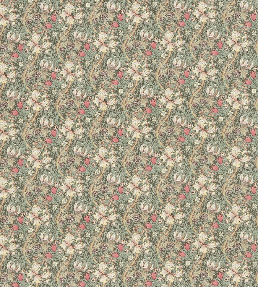 Golden Lily Minor Fabric by Morris & Co Artichoke/Vanilla