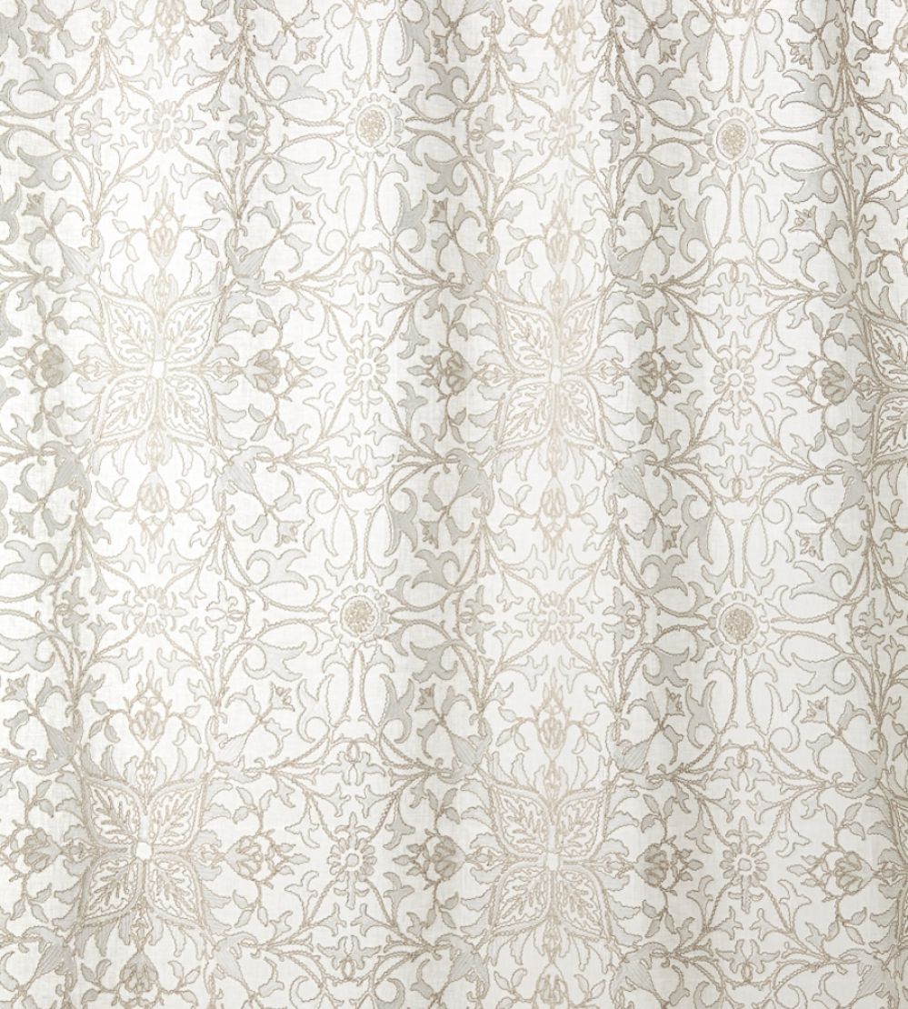 Pure Net Ceiling Embroidery Fabric by Morris & Co Paper White