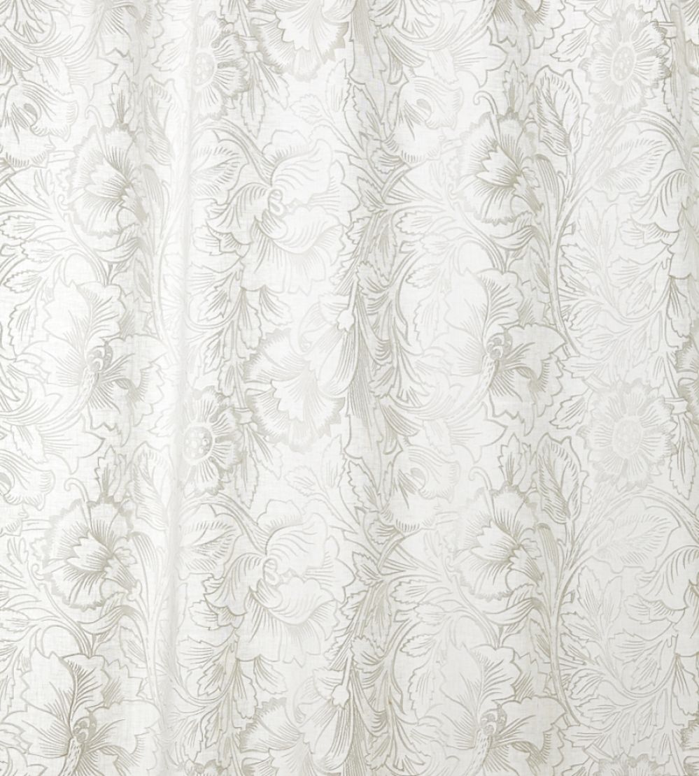 Pure Poppy Embroidery Fabric by Morris & Co Paper White