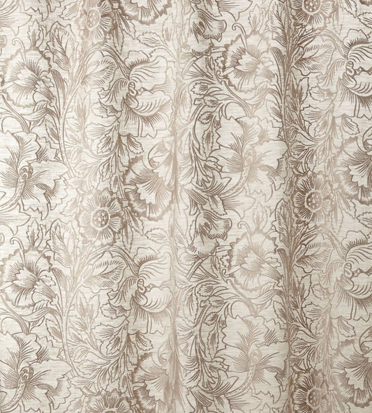 Pure Poppy Embroidery Fabric by Morris & Co Pebble