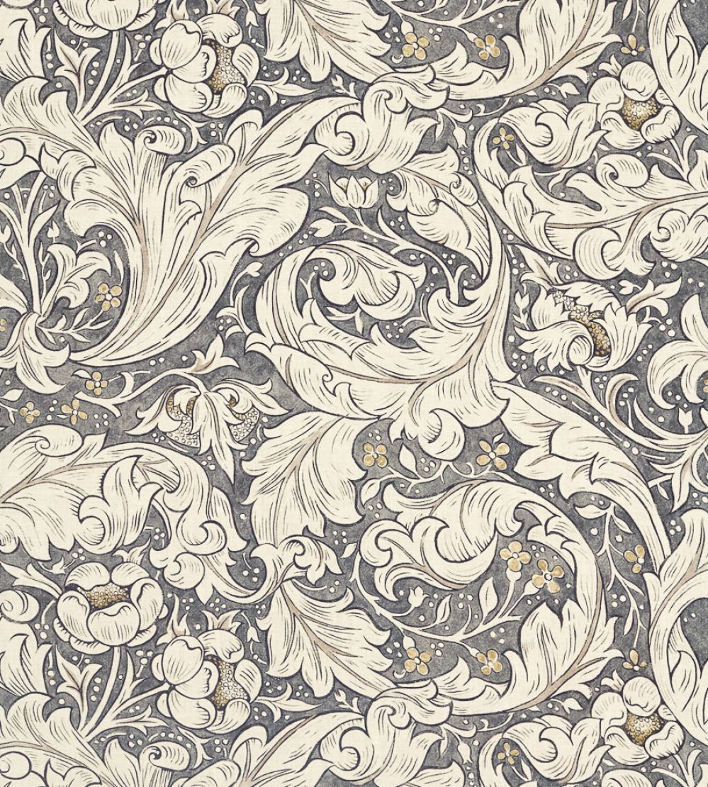 Pure Bachelors Button Fabric by Morris & Co Black Ink