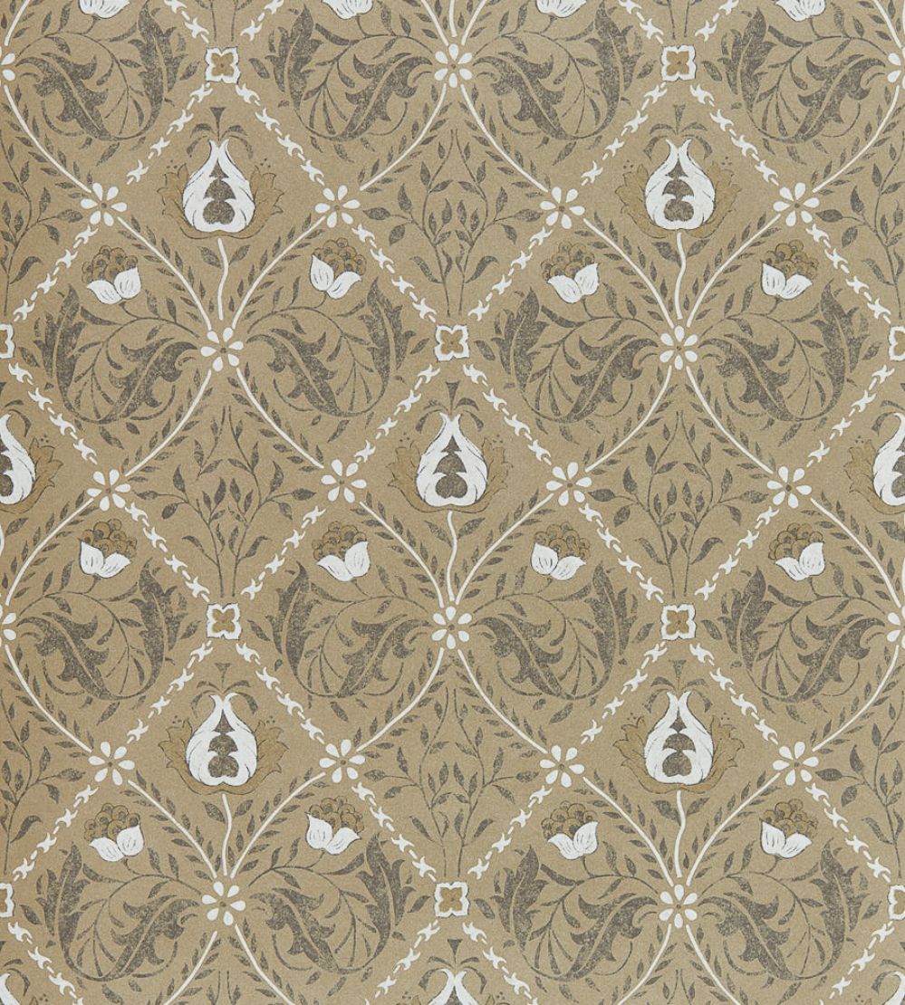 Pure Trellis Wallpaper by Morris & Co Gold