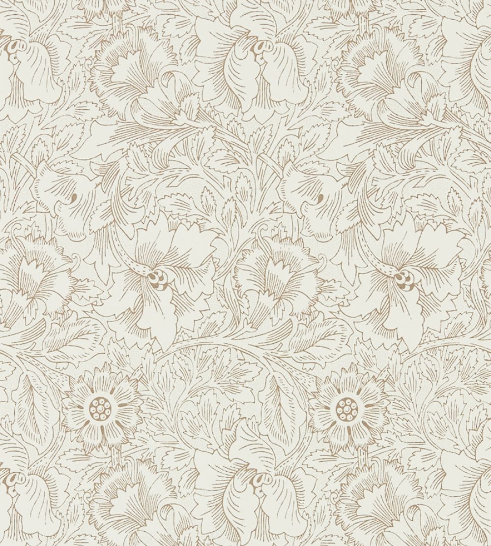 Pure Poppy Wallpaper by Morris & Co Cream/Gold