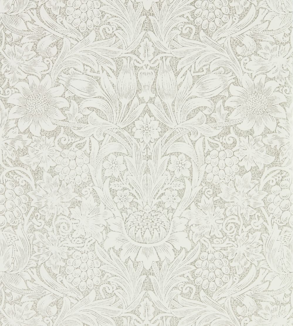 Pure Sunflower Wallpaper by Morris & Co Chalk/Silver