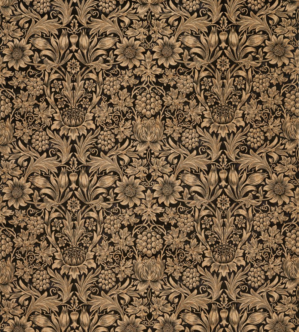 Sunflower Velvet Fabric by Morris & Co Maple/Lichen
