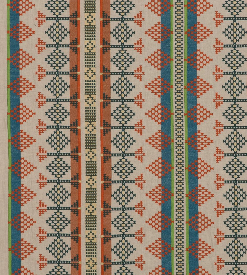 Saddle Blanket Fabric by Mulberry Home Teal