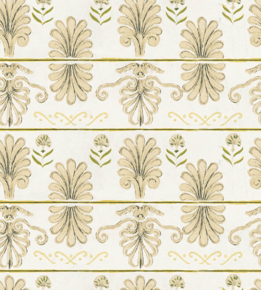 Mykonos Villa Wallpaper by MINDTHEGAP Taupe