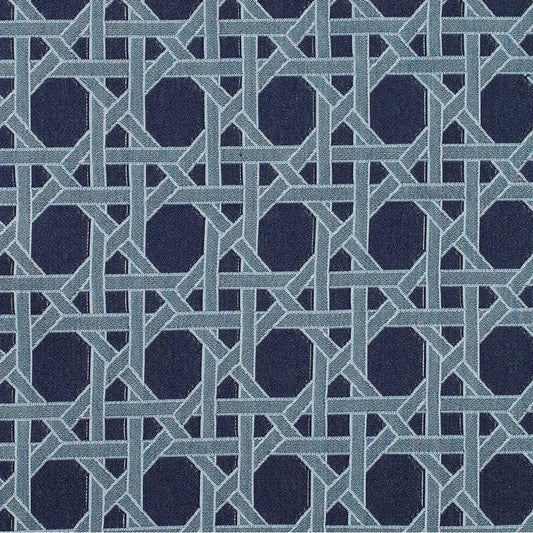 Cannage Californien Outdoor Fabric by Casa Lopez in Indigo Blue