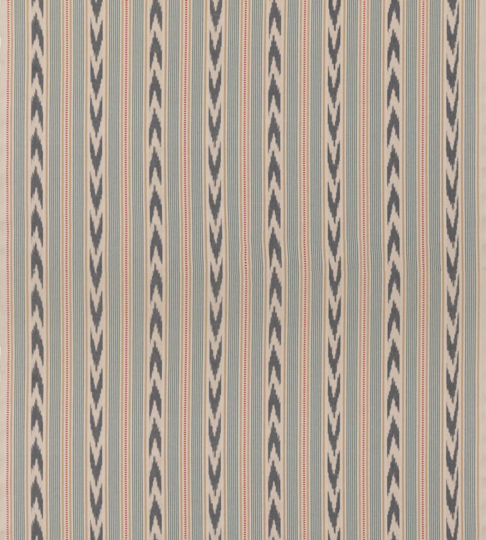 Newport Stripe Fabric by Mulberry Home Blue/Red