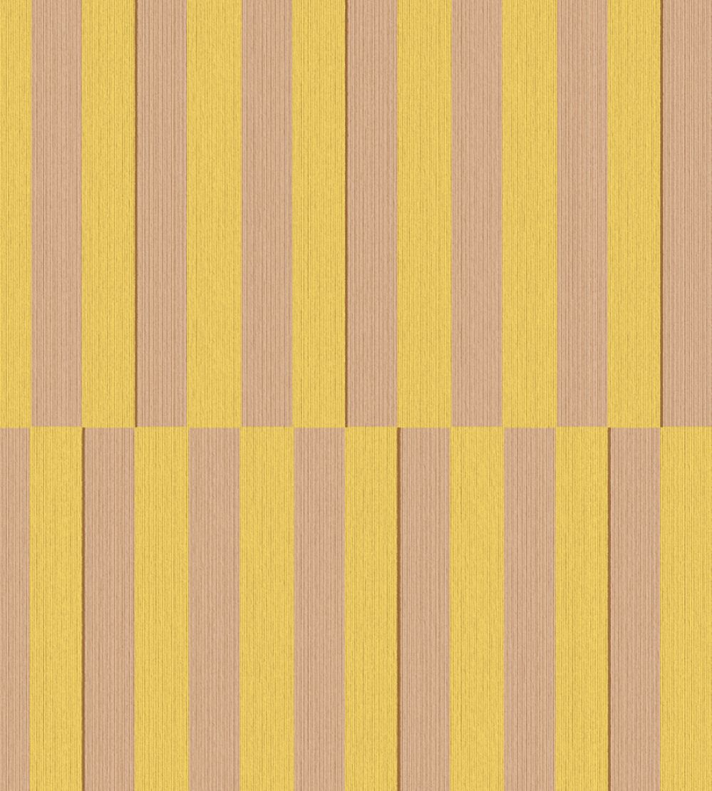 Offset Stripe Wallpaper by Eijffinger Yellow/Peach