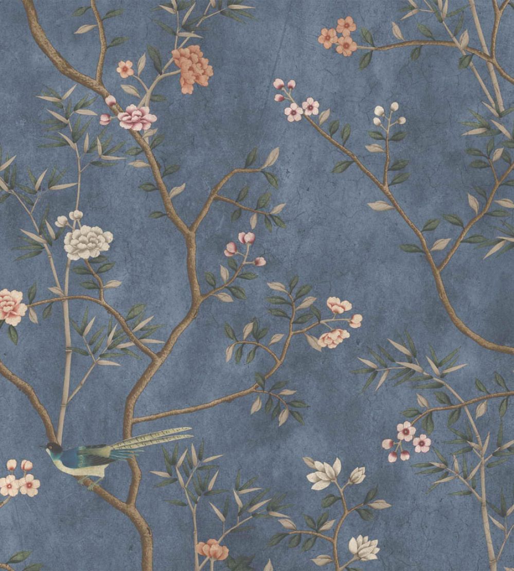 Chinoiserie Onism Mural by Woodchip & Magnolia Winter Blue