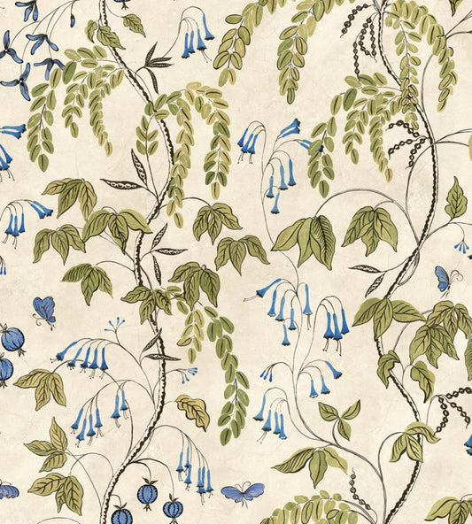 Ottilia Wallpaper by Sandberg Olive Green