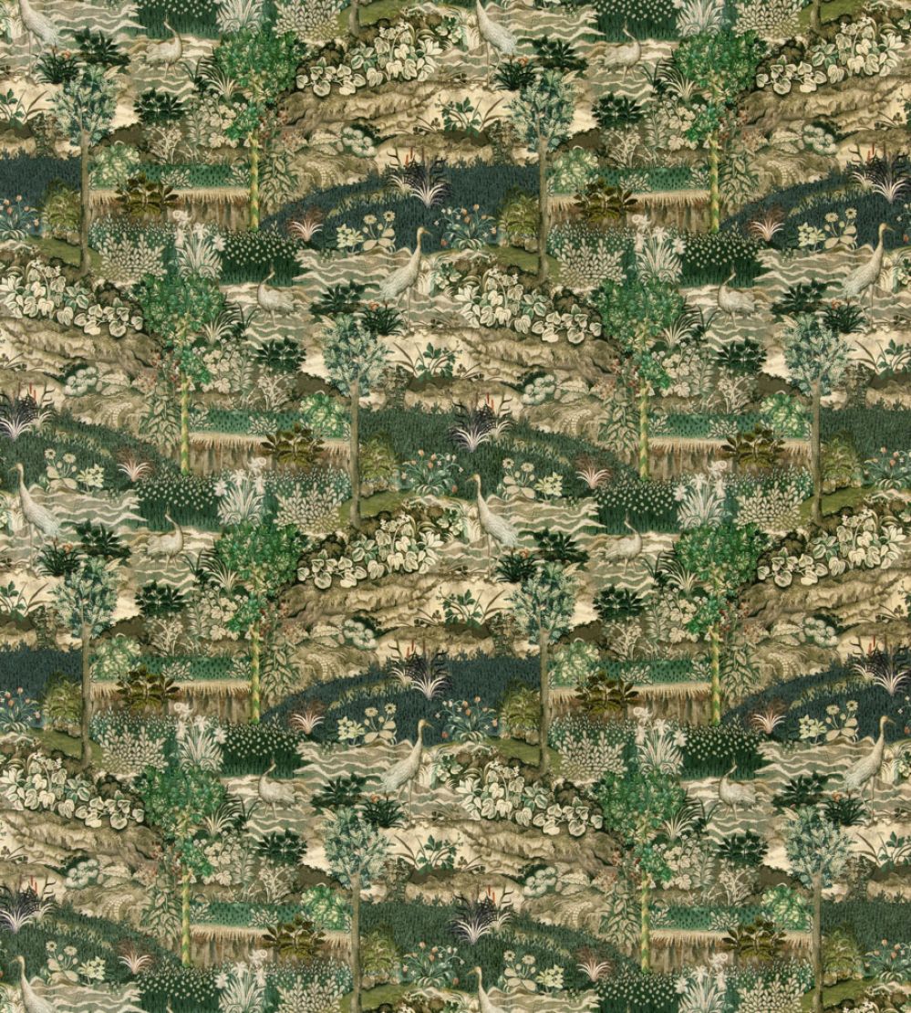 Palace Tapestry Velvet Fabric by GP & J Baker Royal Green