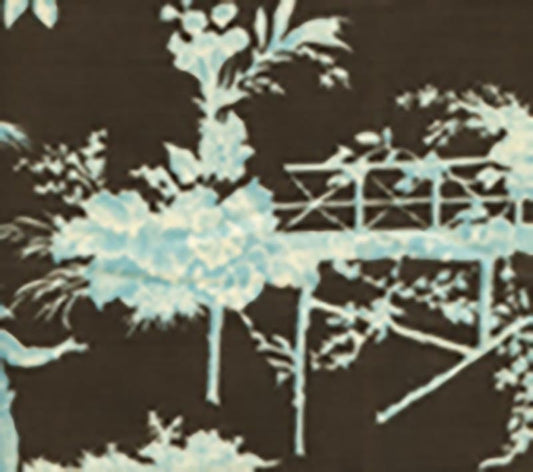 Paradise Garden Turquoise Brown wallpaper by Quadrille