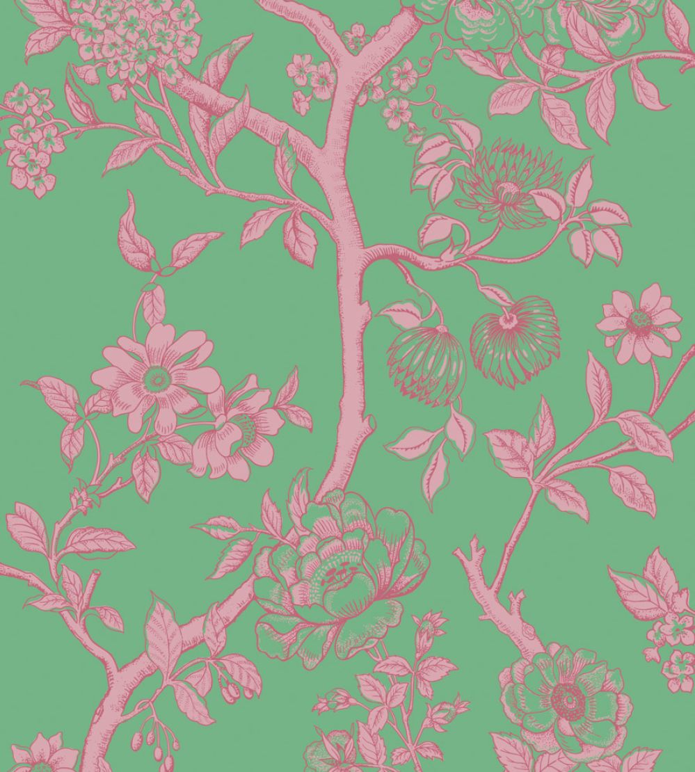Paradise Tree Wallpaper by Cole & Son Emerald & Petal Pink