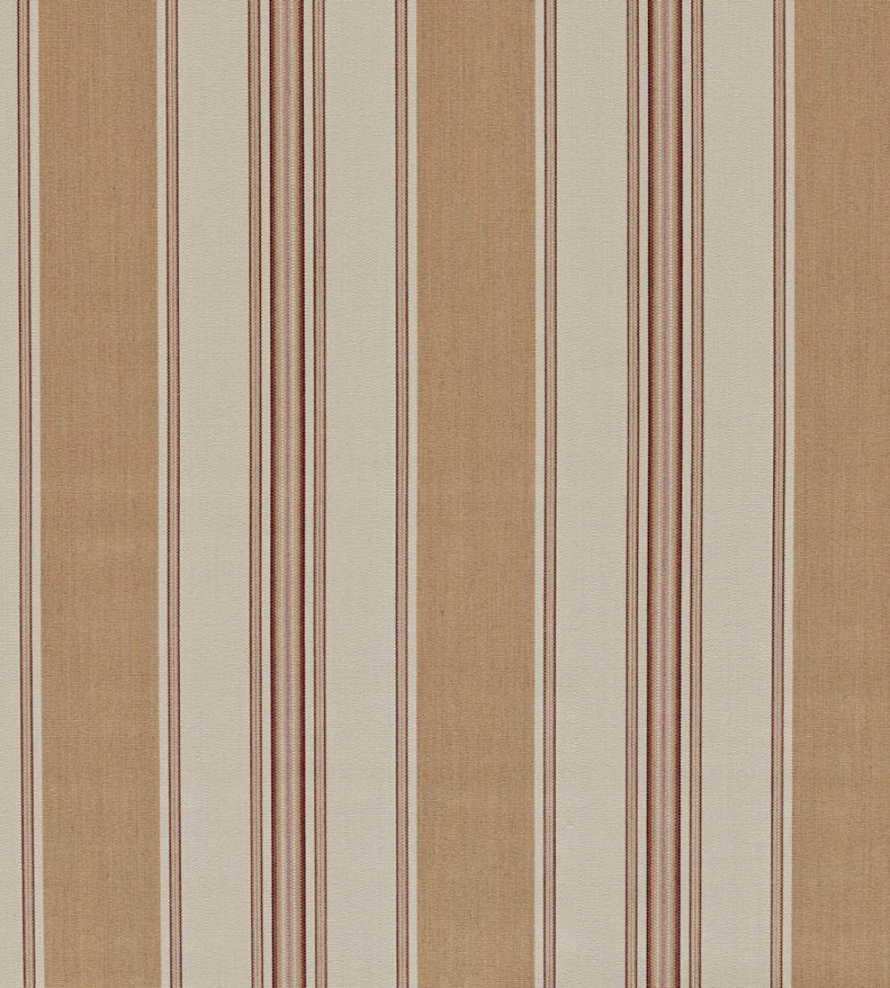 Parasol Stripe Fabric by Zoffany Sandstone/Russet